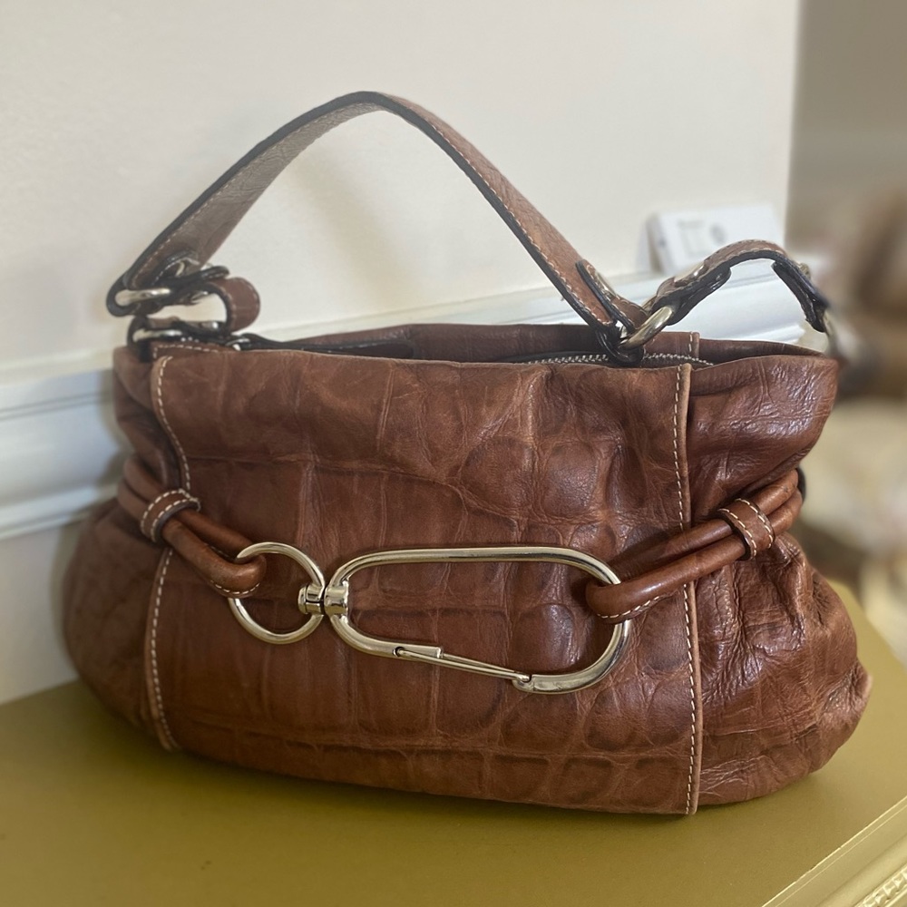 Perlina brown leather purse